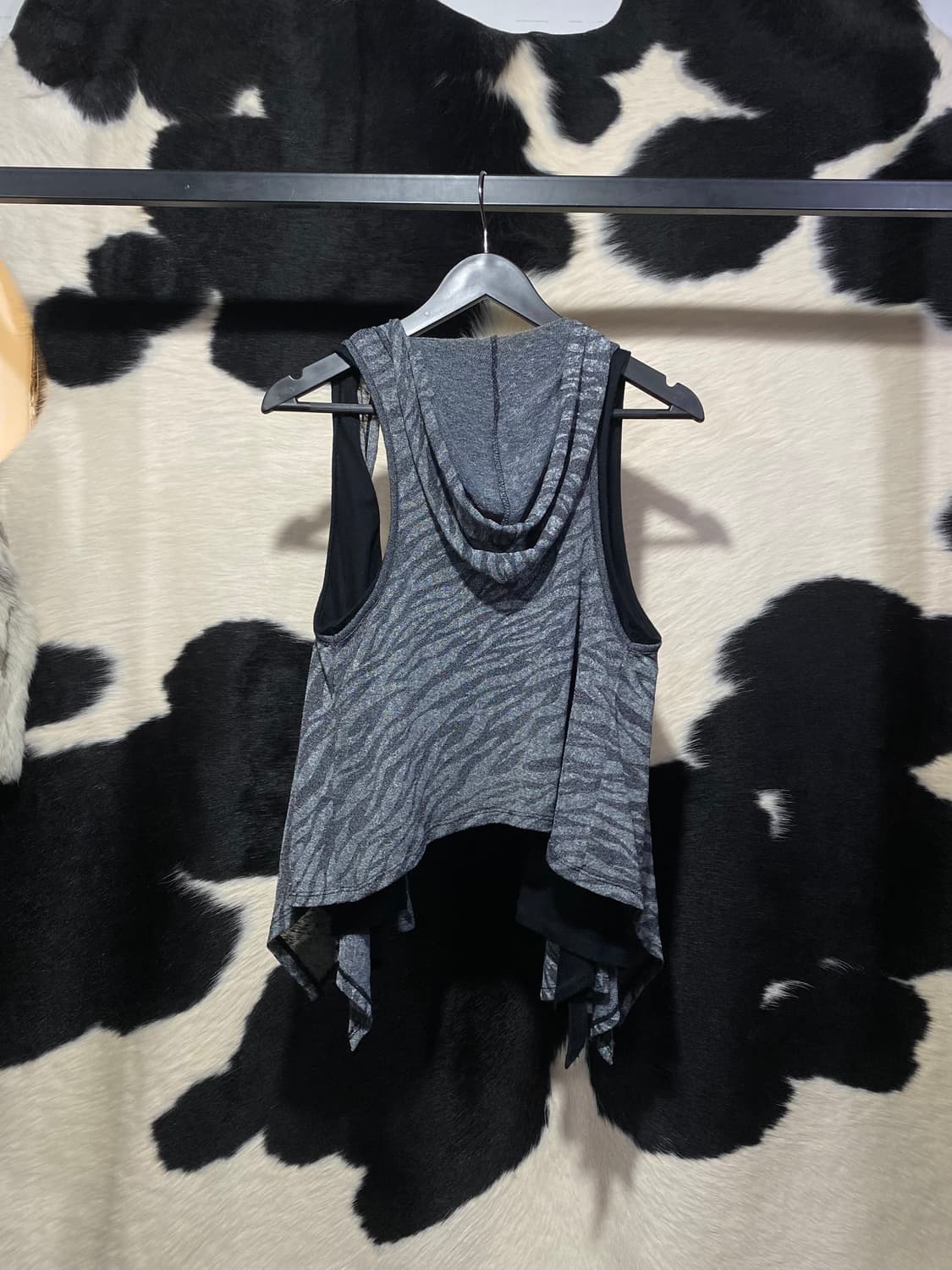 Mure 지브라 레이어드 후드 베스트 상품이미지4