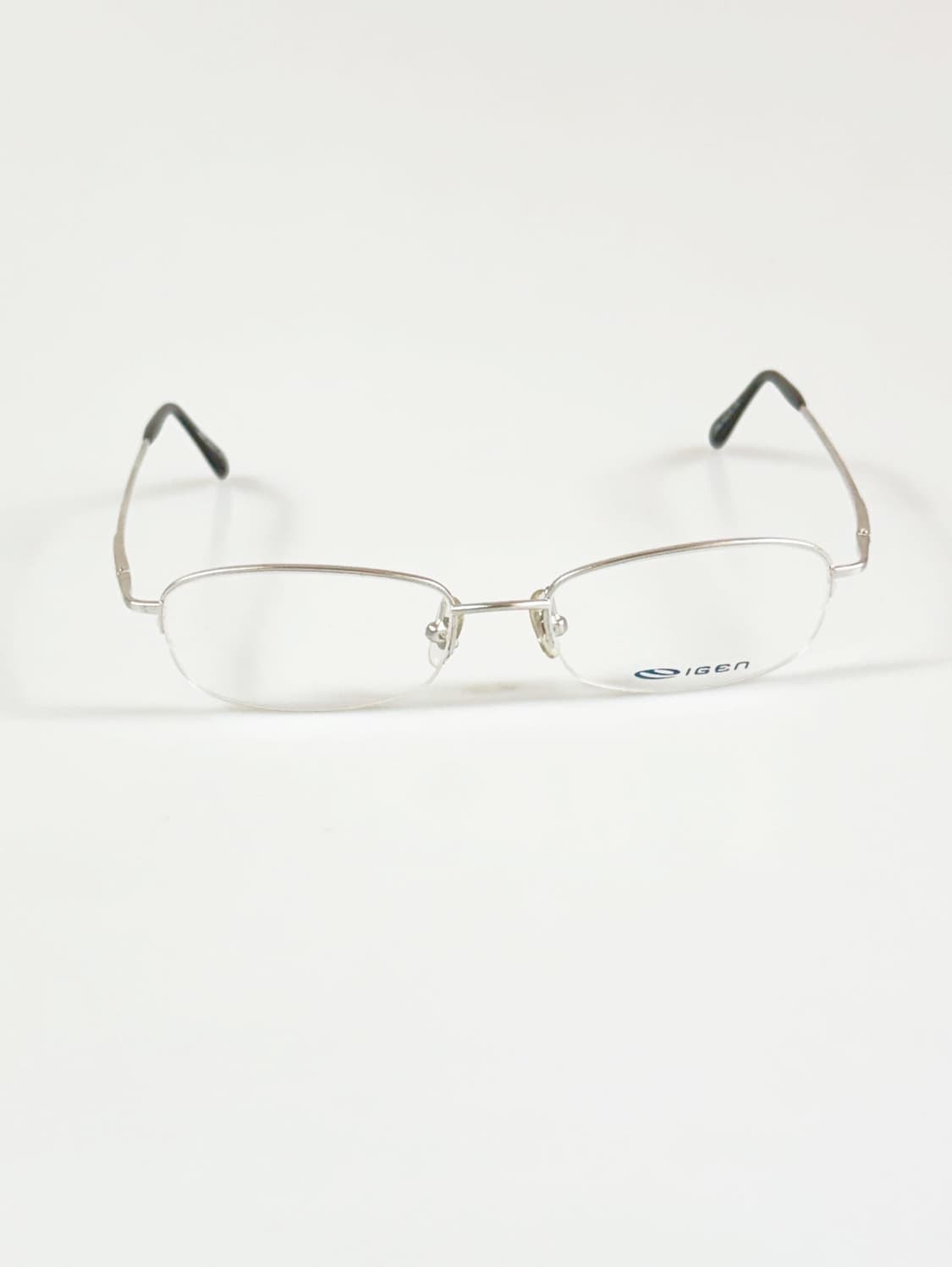 IGEN 실버 메탈 반무테 스퀘어 프레임 빈티지 안경 상품이미지2