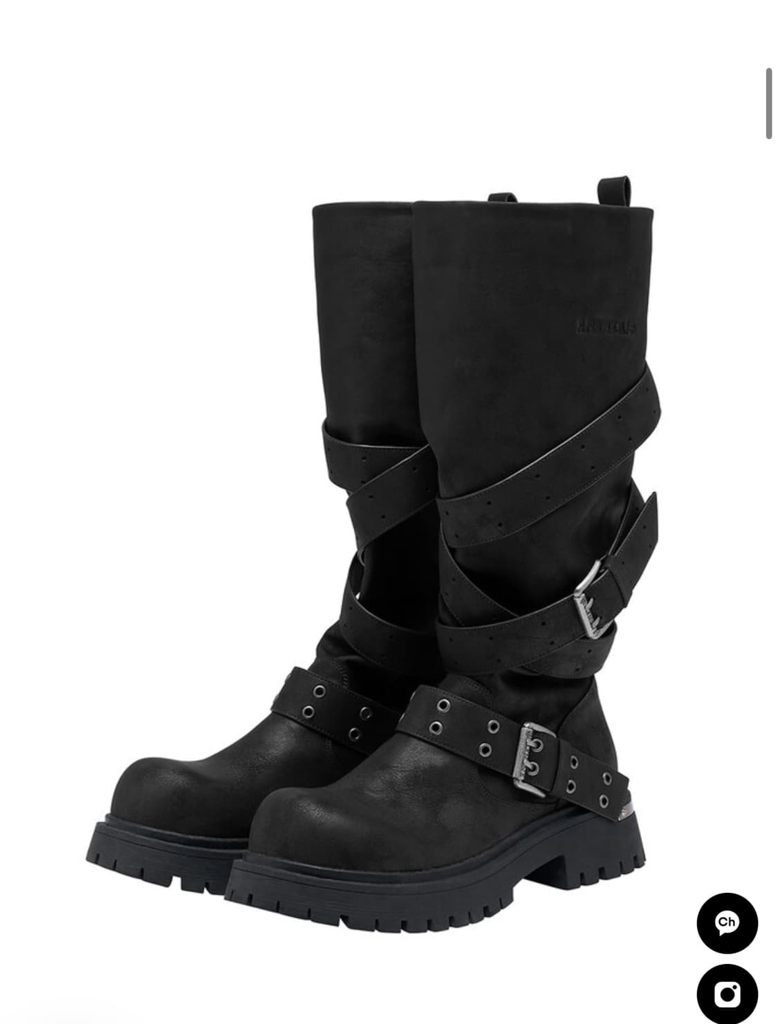 블랙퍼플 러스크 스트랩 부츠 235 상품이미지2