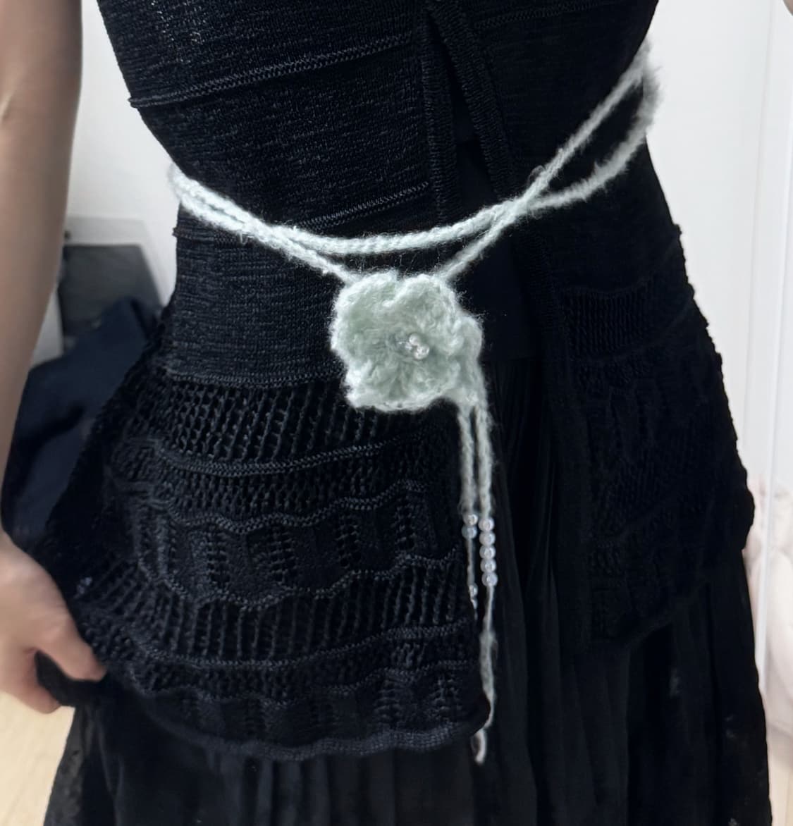 모헤어 뜨개 꽃 목걸이 상품이미지3