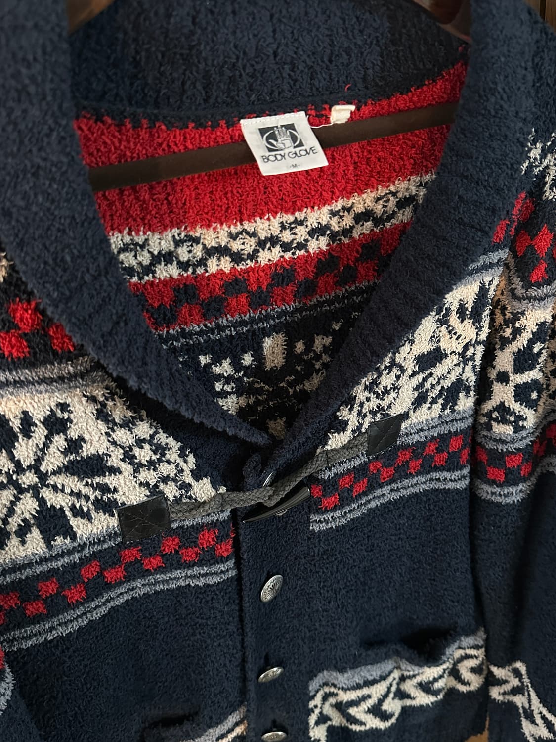 Body glove 보디 글러브 쇼콜라 패턴 니트 가디건 상품이미지2