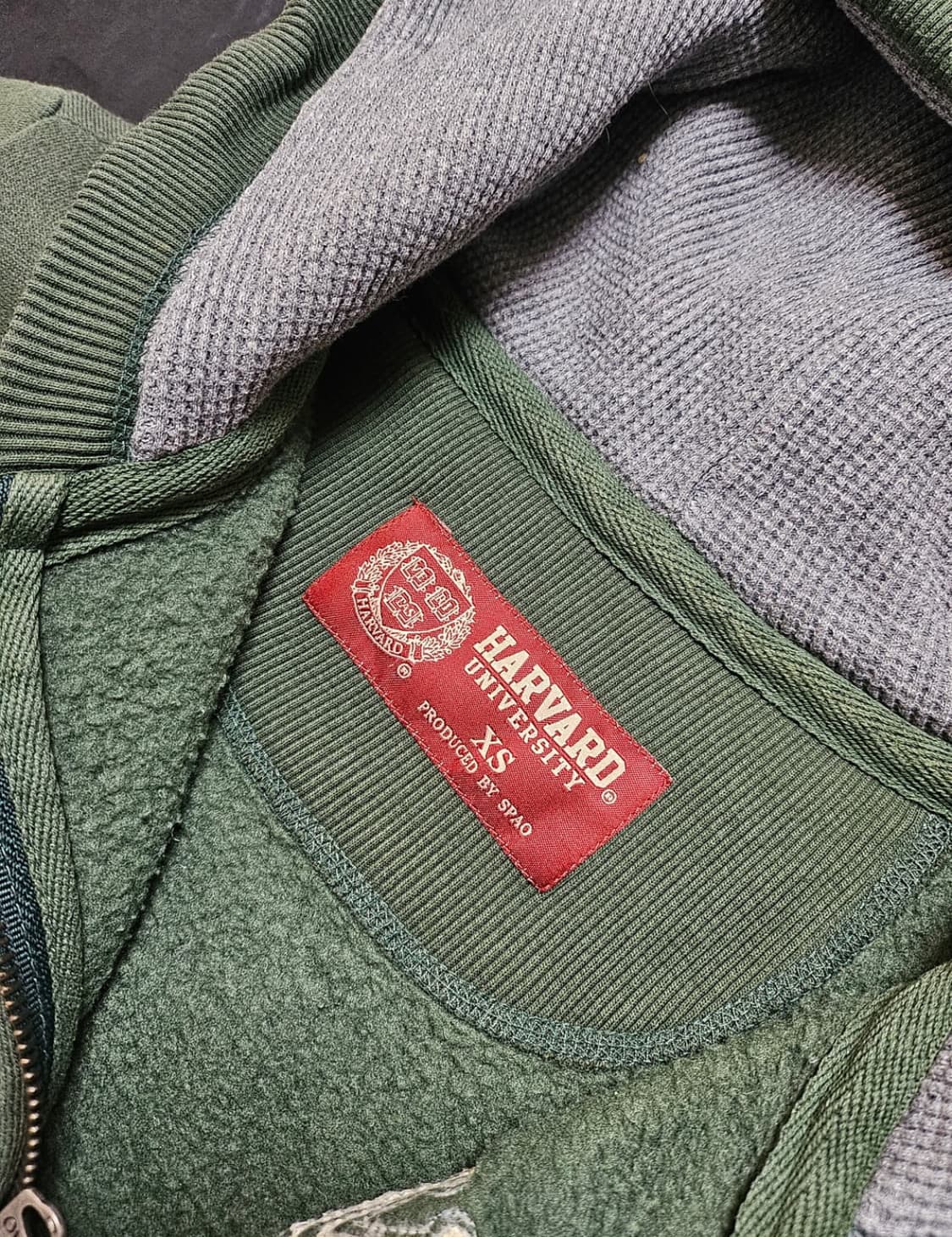 SPAO 딱붙핏 하버드 후드집업 상품이미지4