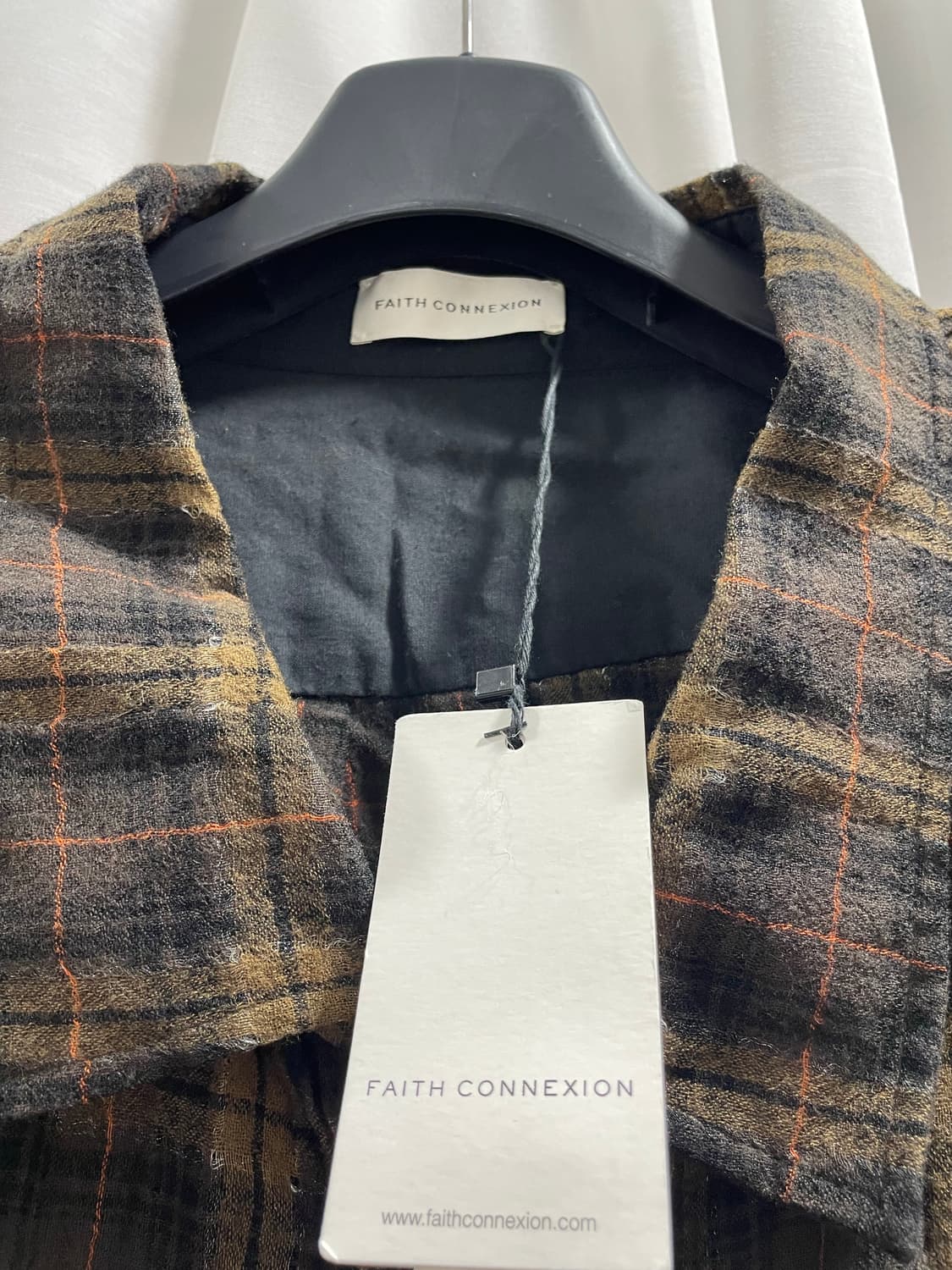 페이스커넥션/ 글리터링 브라운 체크 셔츠/ M 상품이미지7