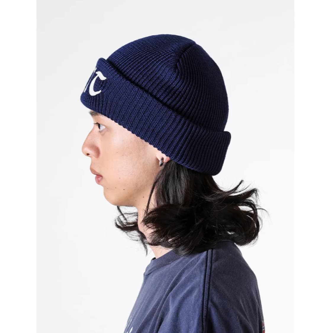 [새상품] 세인트미카엘 saint 로고 비니 니트캡 네이비 상품이미지6