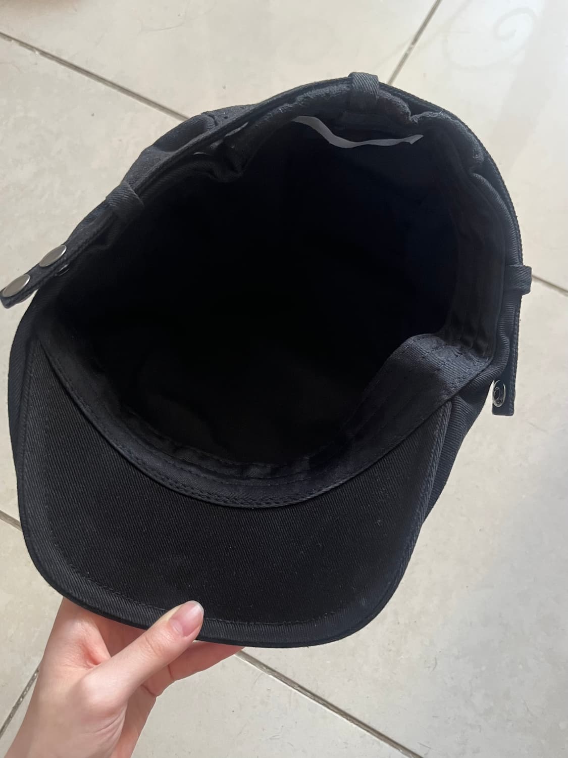 0104 펀치 스트랩 헌팅캡 모자 블랙 상품이미지3