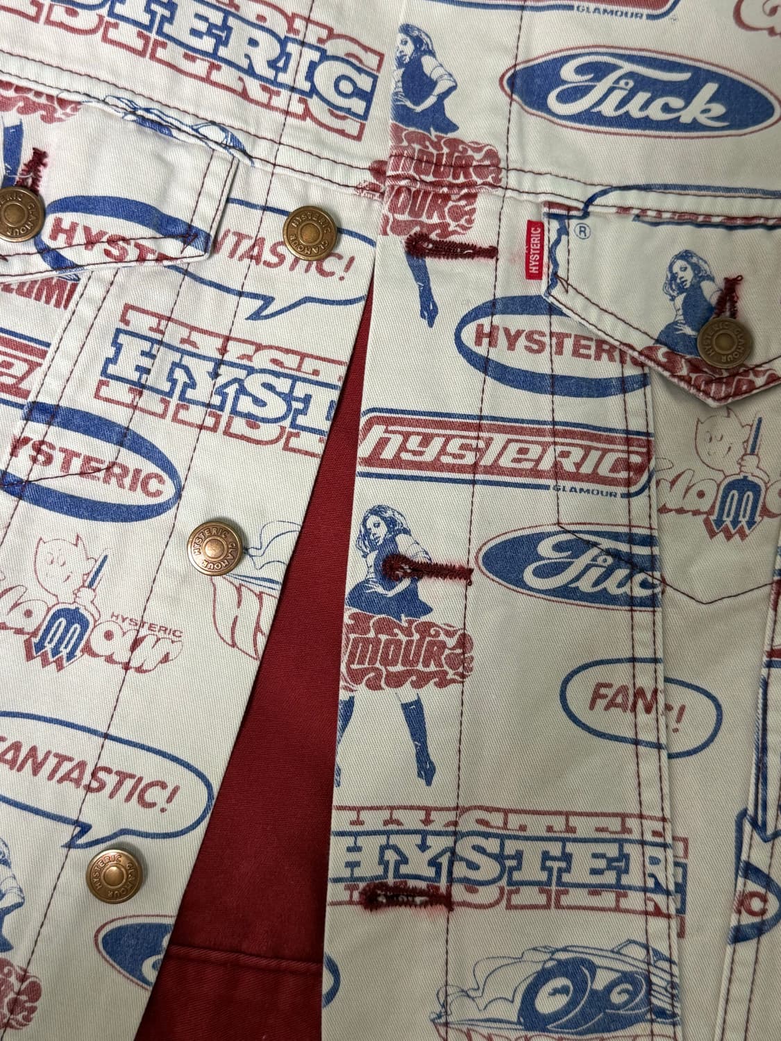 히스테릭글래머 KINKY jeans 레드 나그랑 데님 자켓 상품이미지5