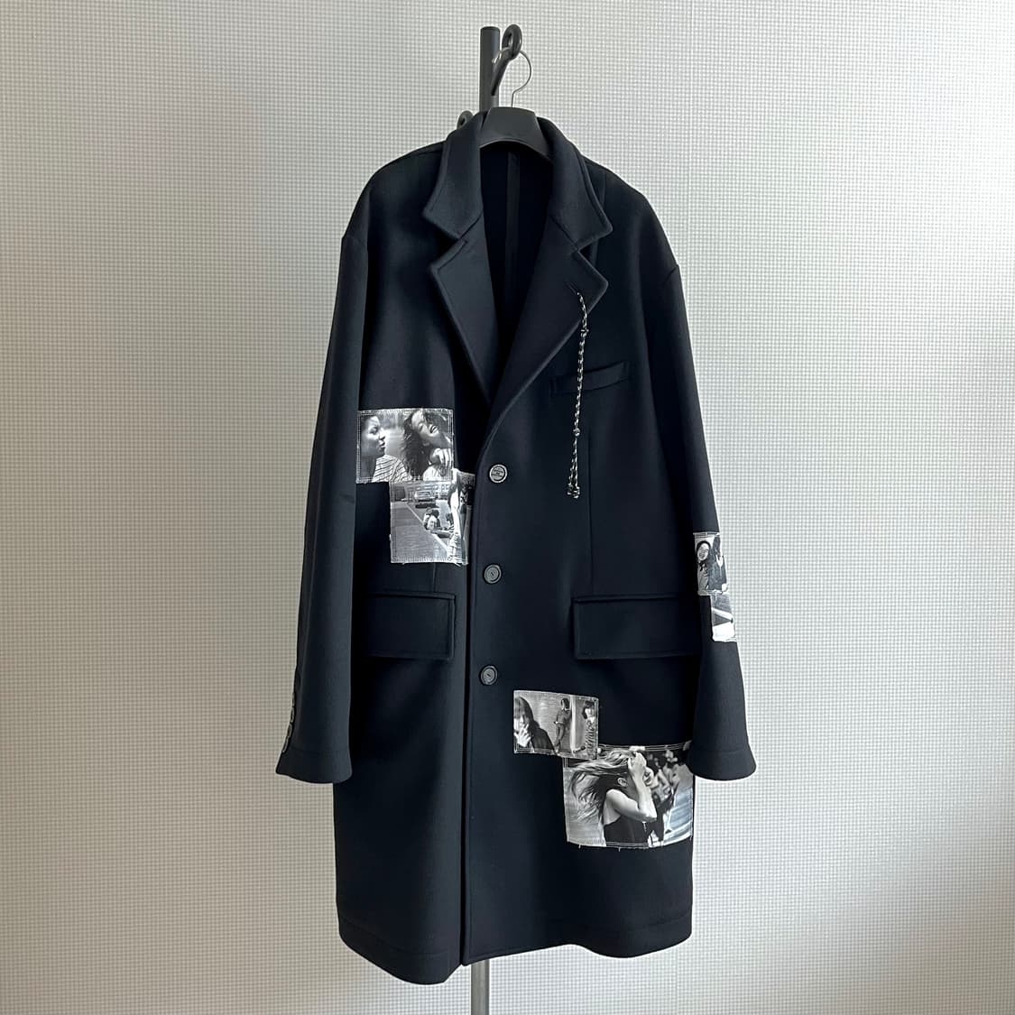 솔로이스트 24aw 패치워크 울 코트 상품이미지4