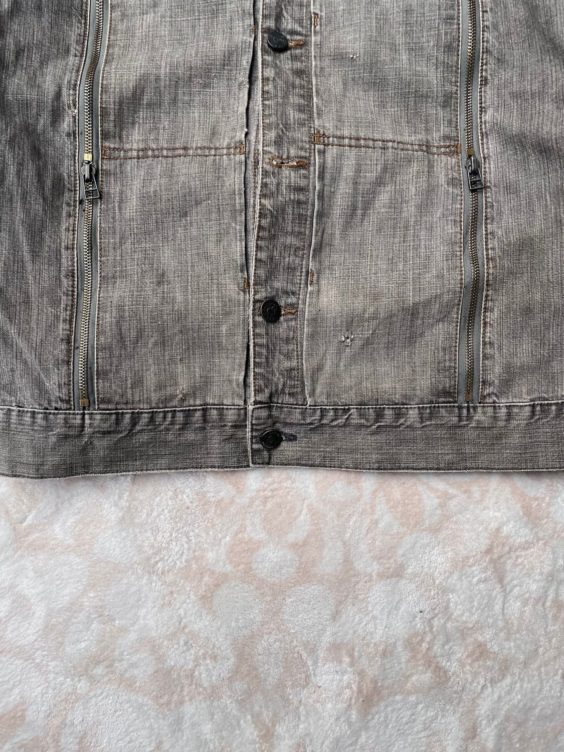 빈티지 y2k 지퍼데테일 그레이 데님자켓 상품이미지4
