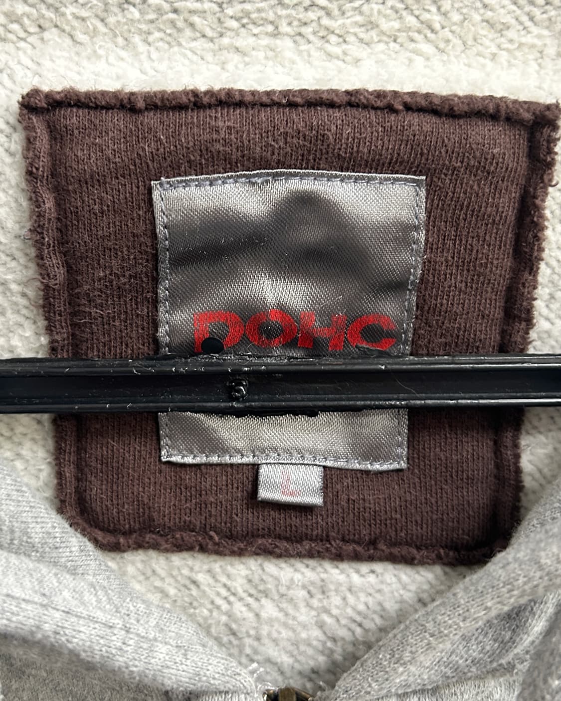 DOHC 도크 아플리케 그레이 스웻 후드 집업 상품이미지5