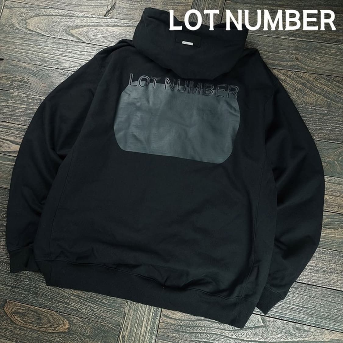 [랏넘버] 그래픽 프린팅 오버사이즈 후드티 블랙 M19556 상품이미지1