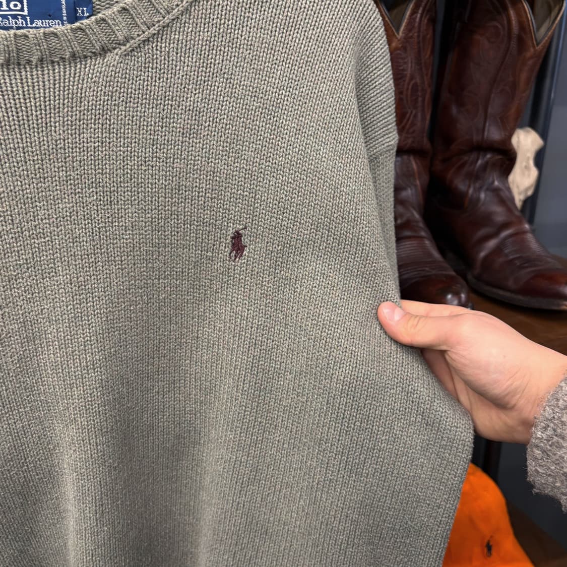 00s 폴로 랄프로렌 크루넥 보카시 코튼니트 민트 포니자수 N519 상품이미지5