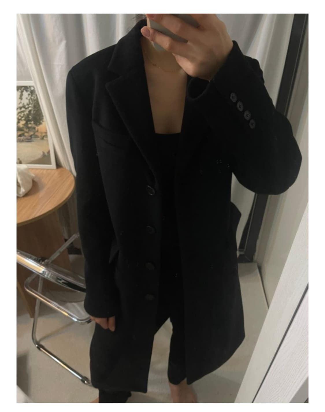 샵엠 클래식 캐시미어 코트 블랙 36 상품이미지7