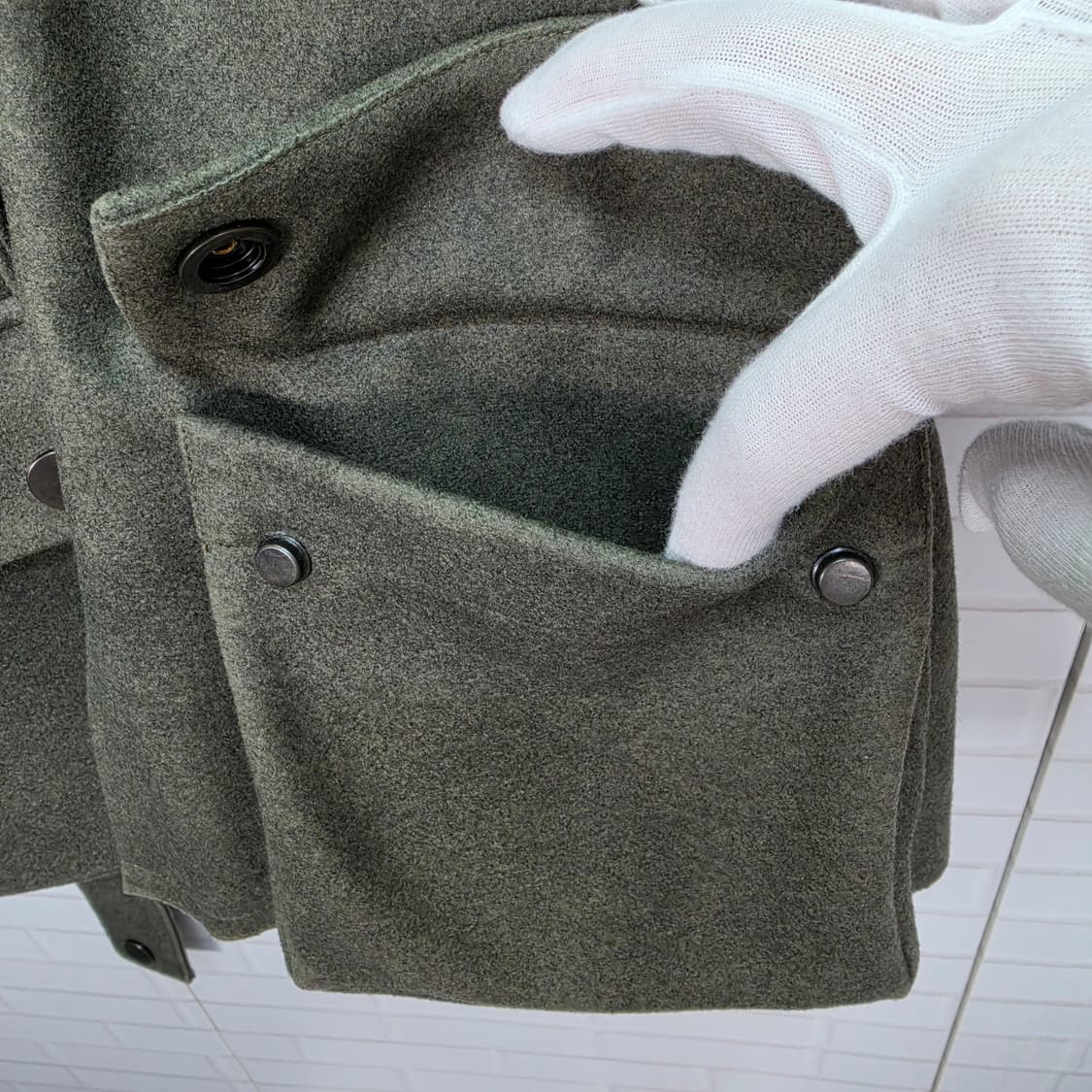 HACHE 하쉬 벨티드 포켓 울 조끼 베스트 40사이즈 상품이미지4