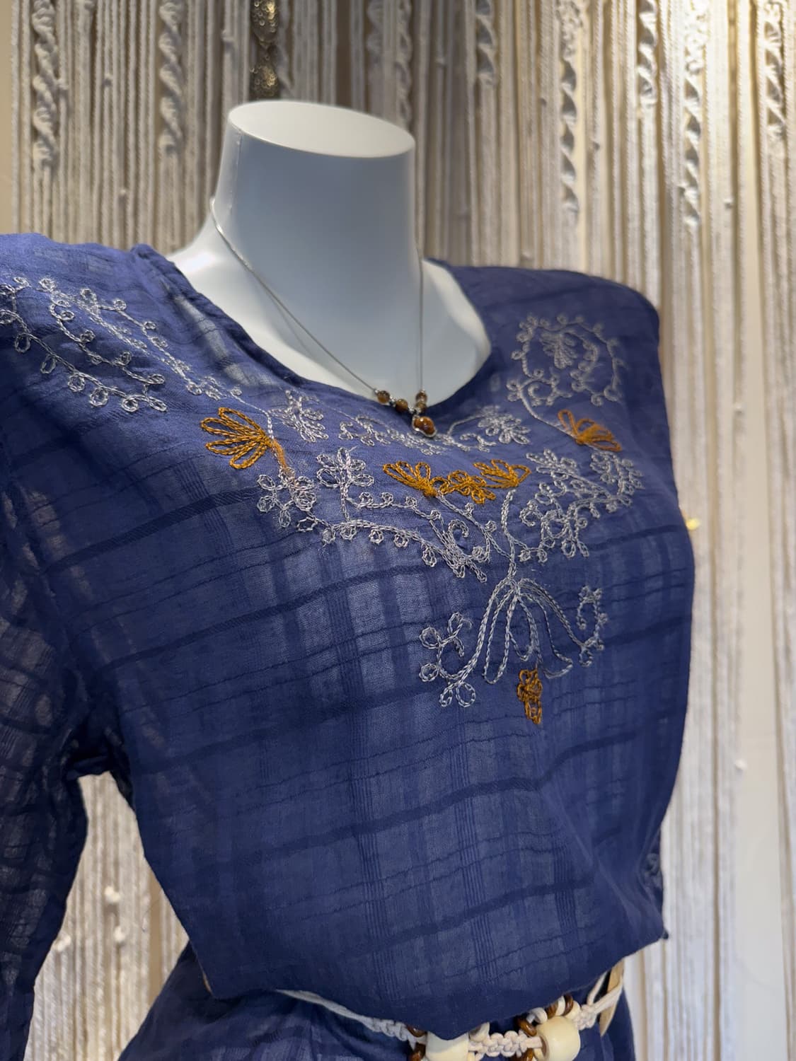 Linen Embroidered Blouse 0061 상품이미지3