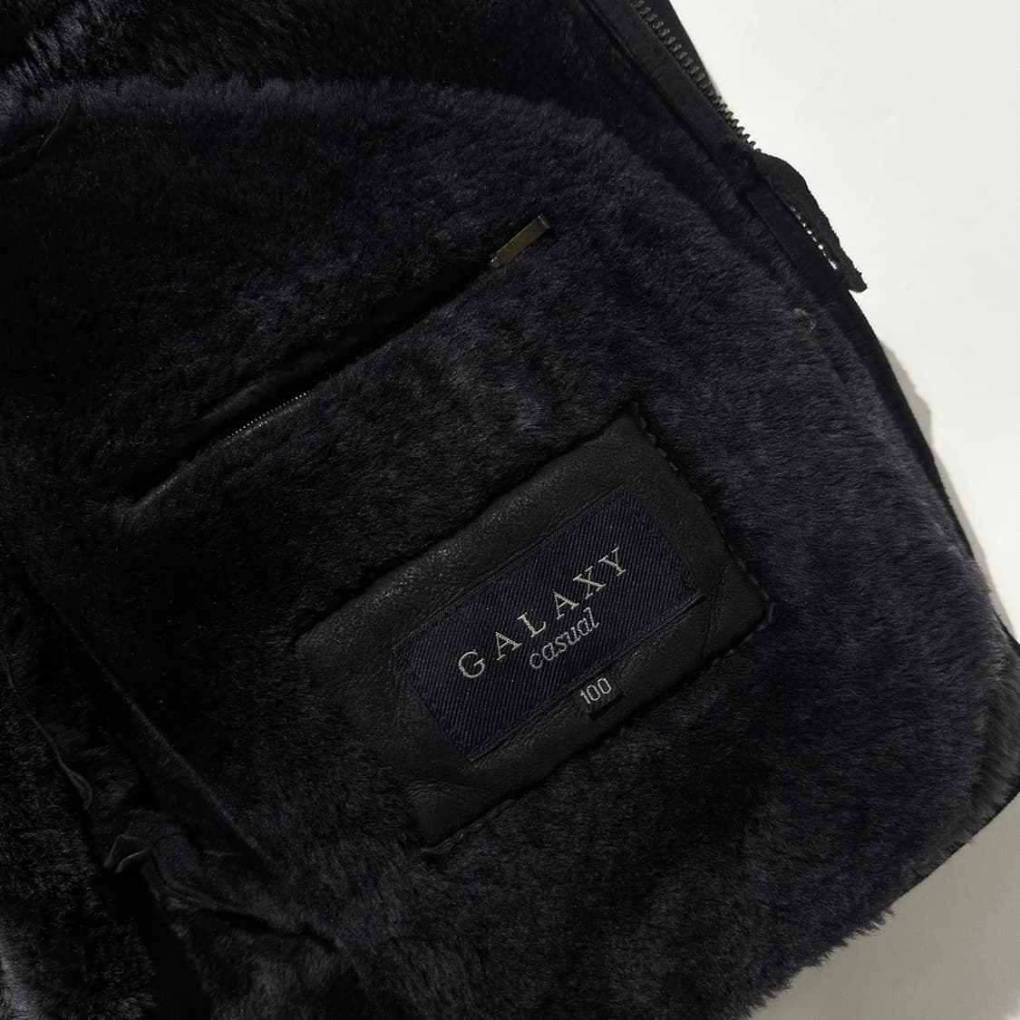 갤럭시 램스킨 시어링 싱글 무스탕 자켓 블랙 상품이미지7