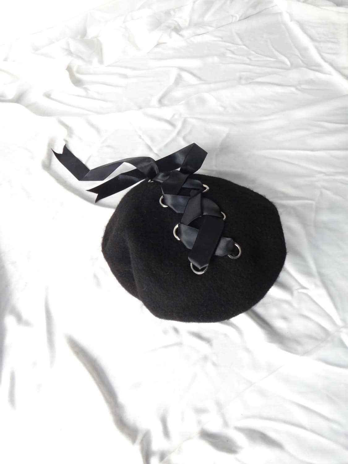 Ribbon strap beret / black 상품이미지2