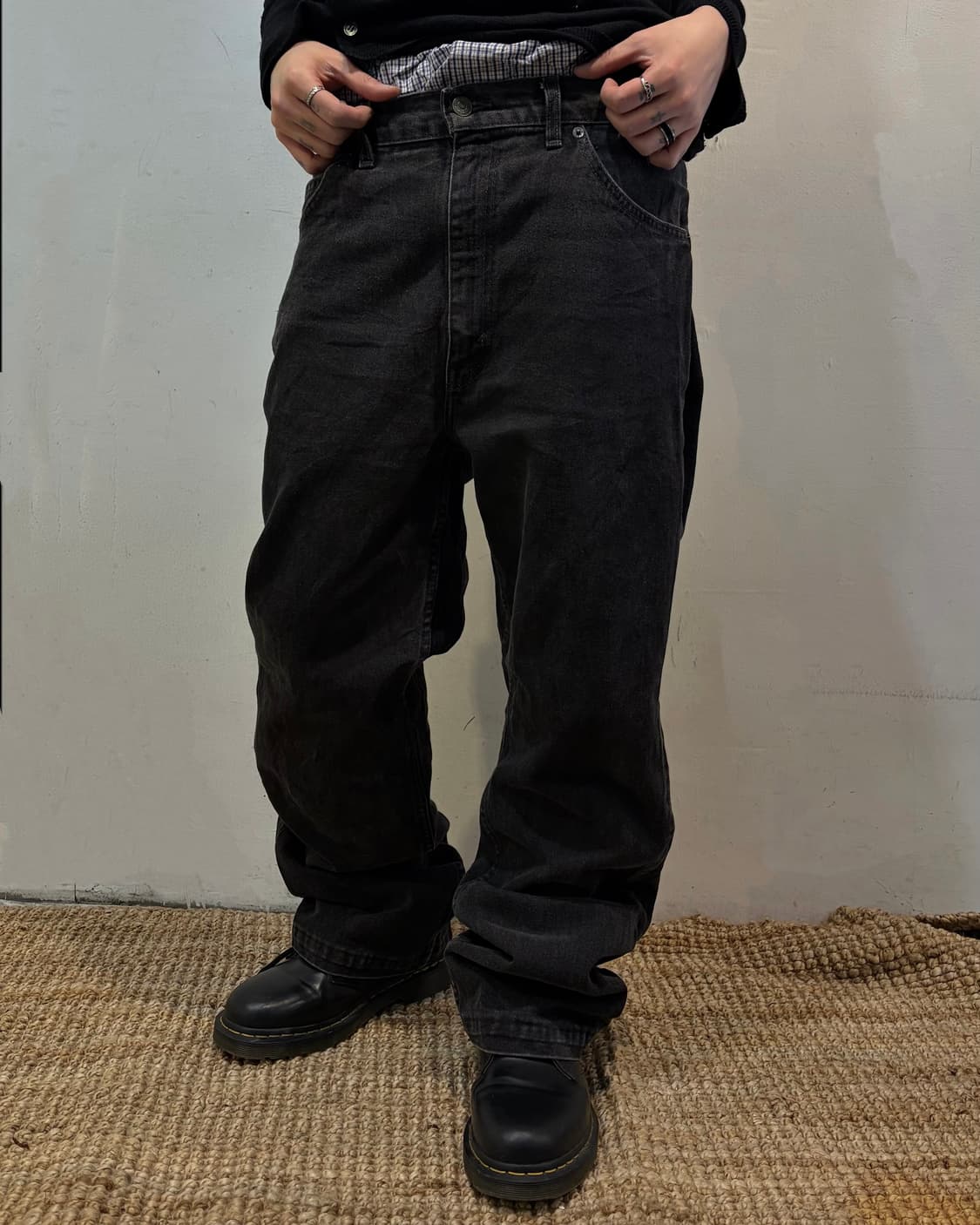 80s LEVIS 501 orange tab black denim pan 상품이미지3