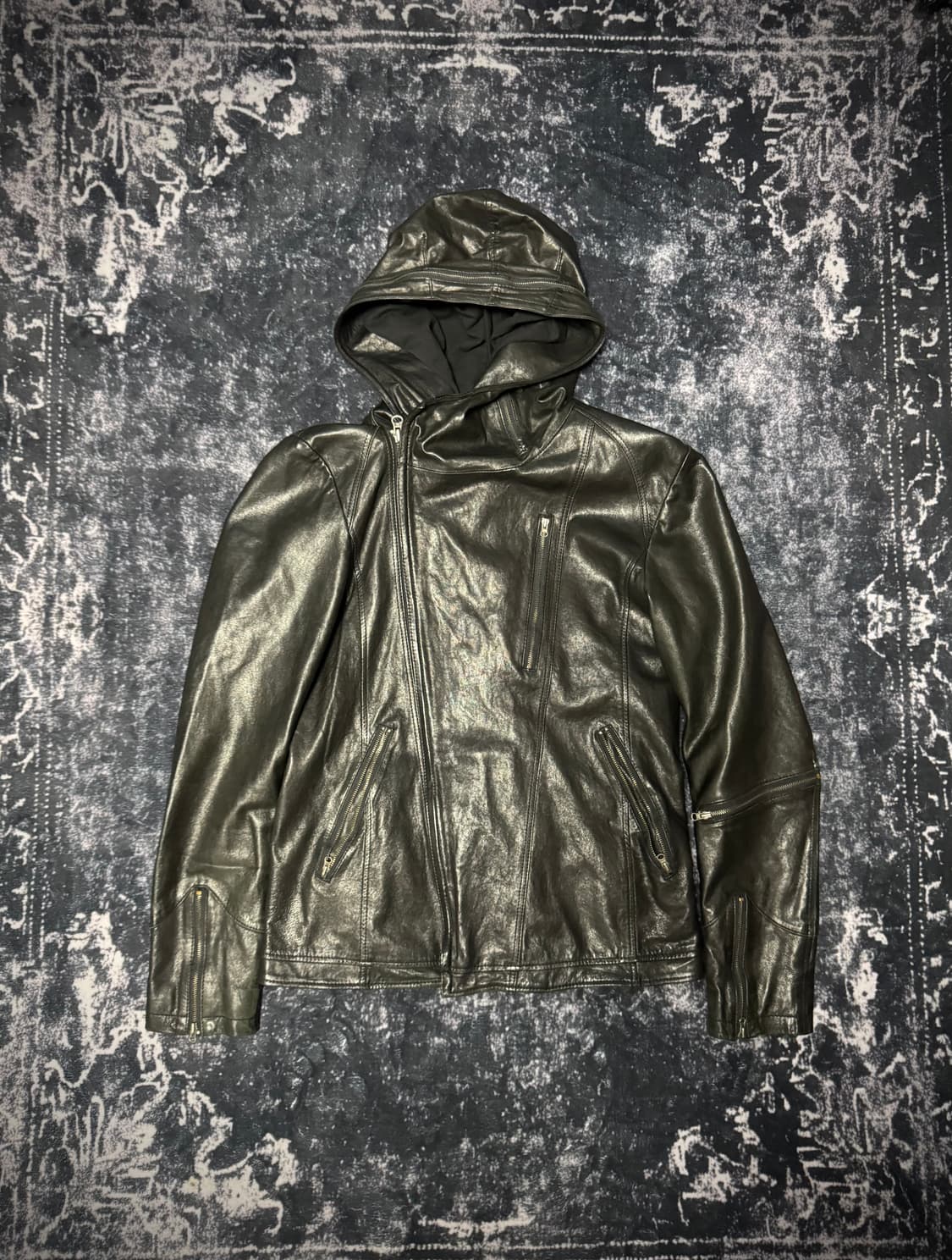 Assassin Hooded Leather Jacket 상품이미지1