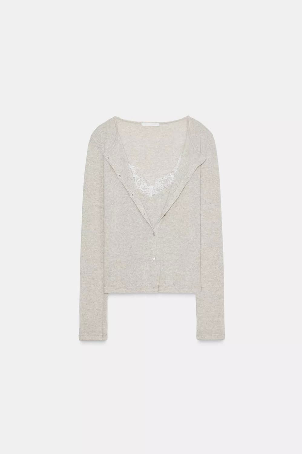 자라 레이스 콤비 탑 재킷 (샌드 그레이 /L 사이즈) 상품이미지1