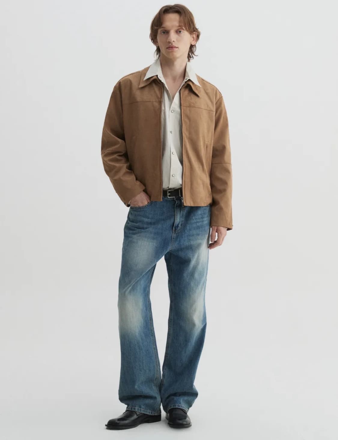 LEMARD 와이드 워시드 데님 팬츠 - SKY BLUE 상품이미지2