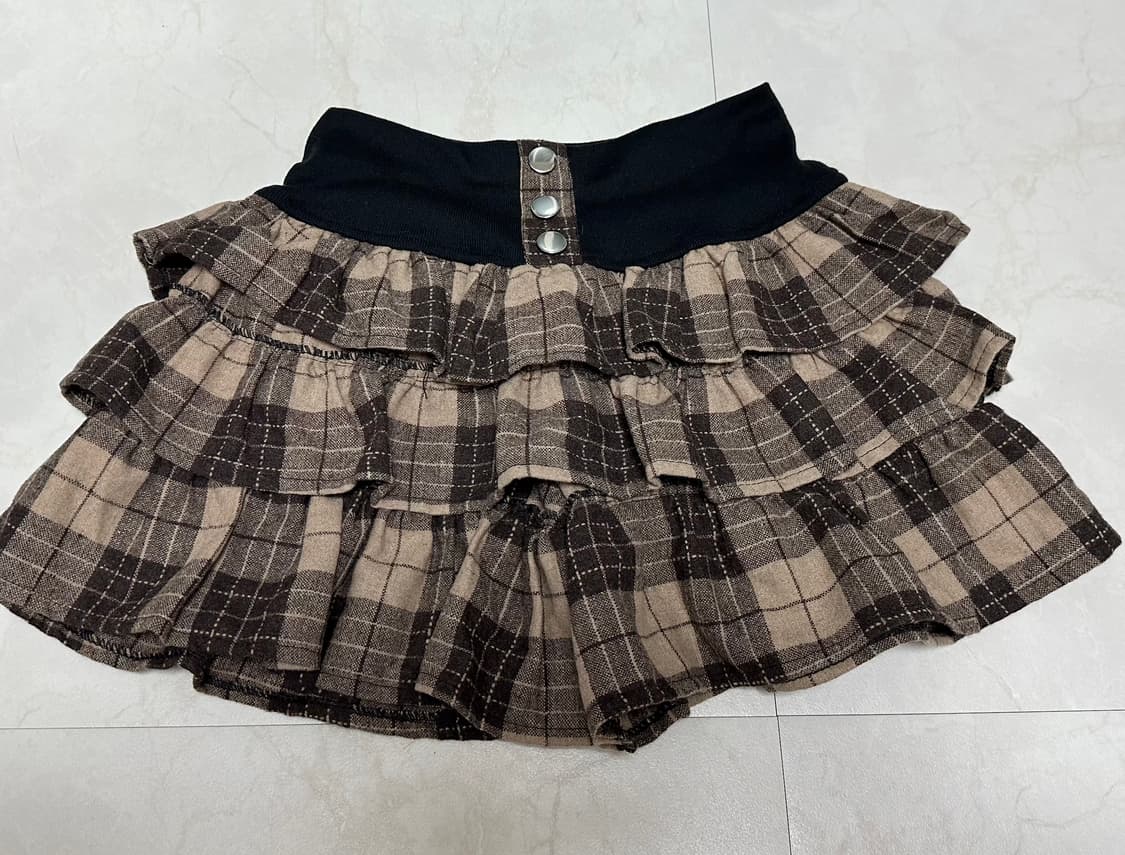 라떼히메갸루 체크프릴 치마바지 상품이미지1