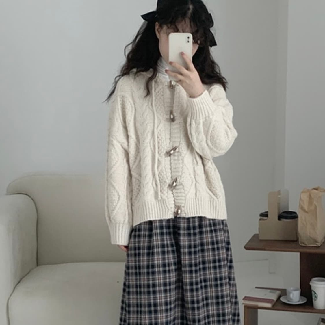 러브앤드팝 치바 떡볶이 후드 가디건 상품이미지2