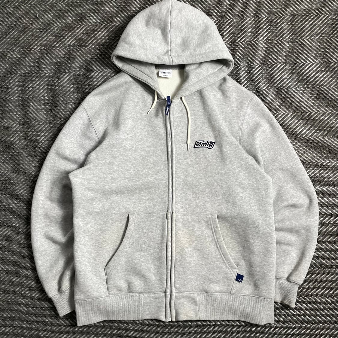 Mmlg 자수로고 박시핏 후드 집업 그레이y 5011 상품이미지2
