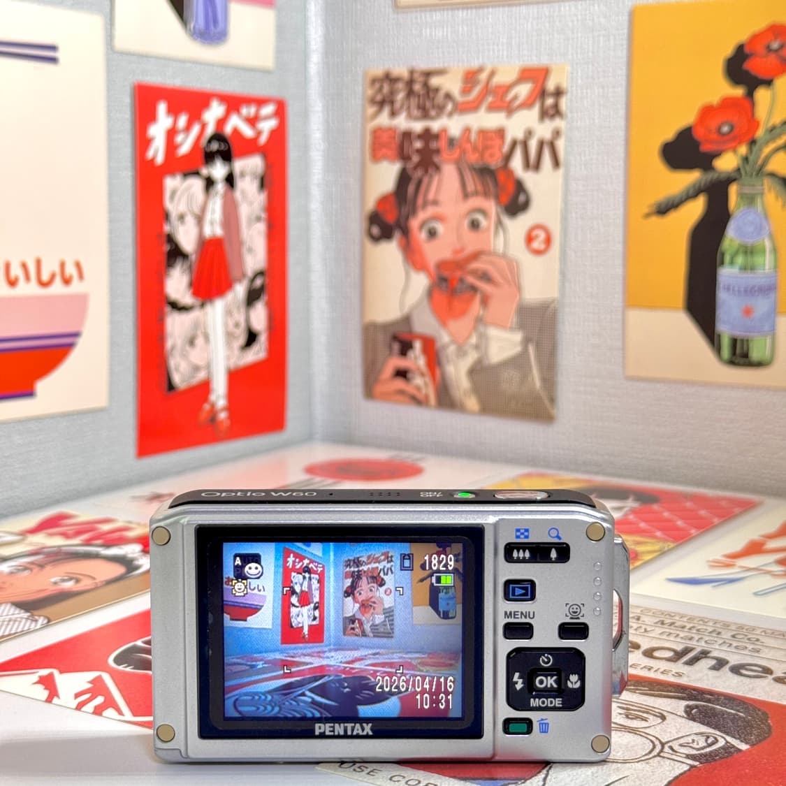 펜탁스 옵티오 W60 블루 빈티지디카 상품이미지2