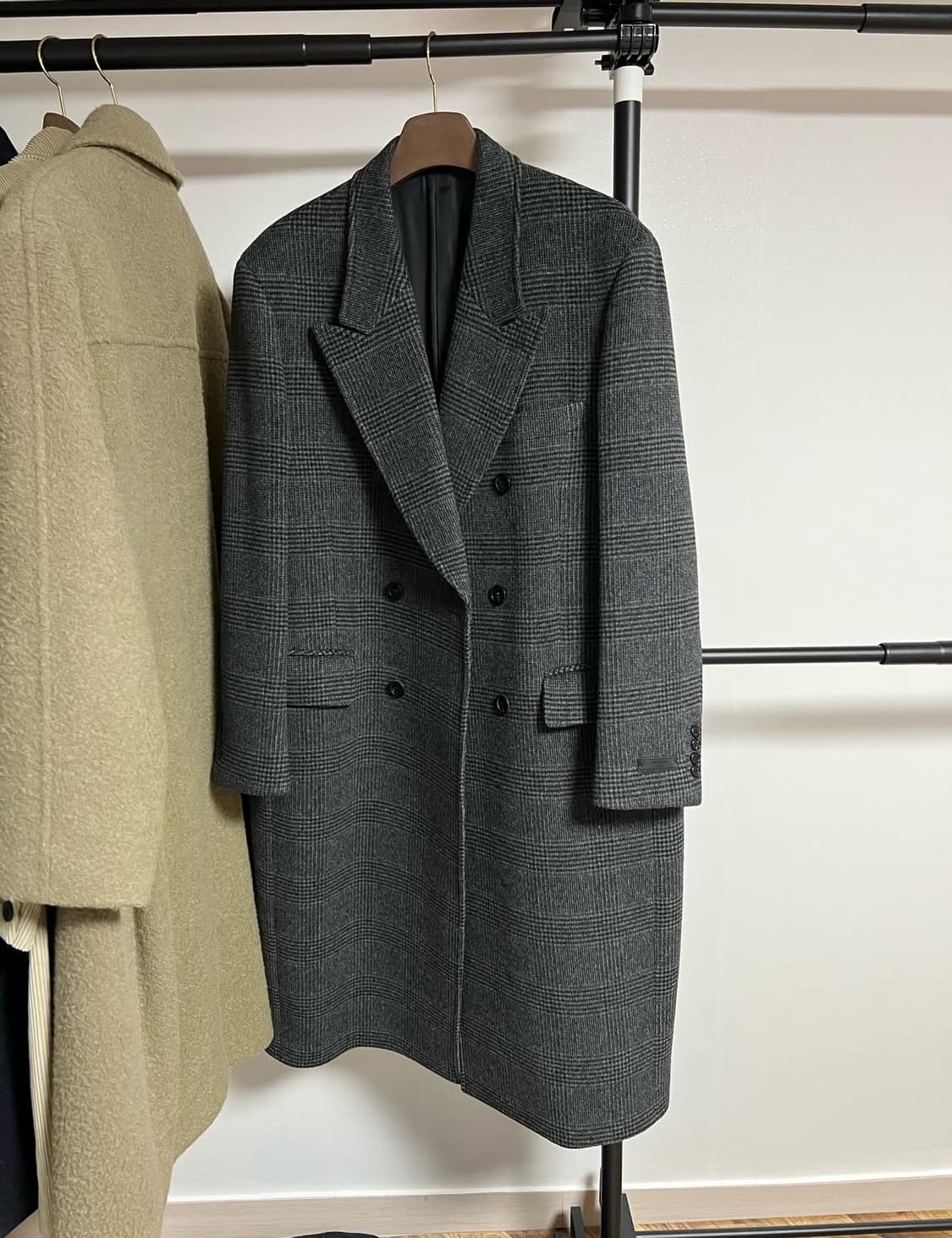 Mngu 체크 더블코트 상품이미지1