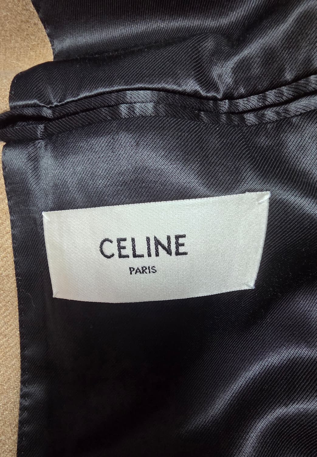 셀린느 카멜 100% 더블 브레스티드 코트 44 사이즈! 상품이미지3