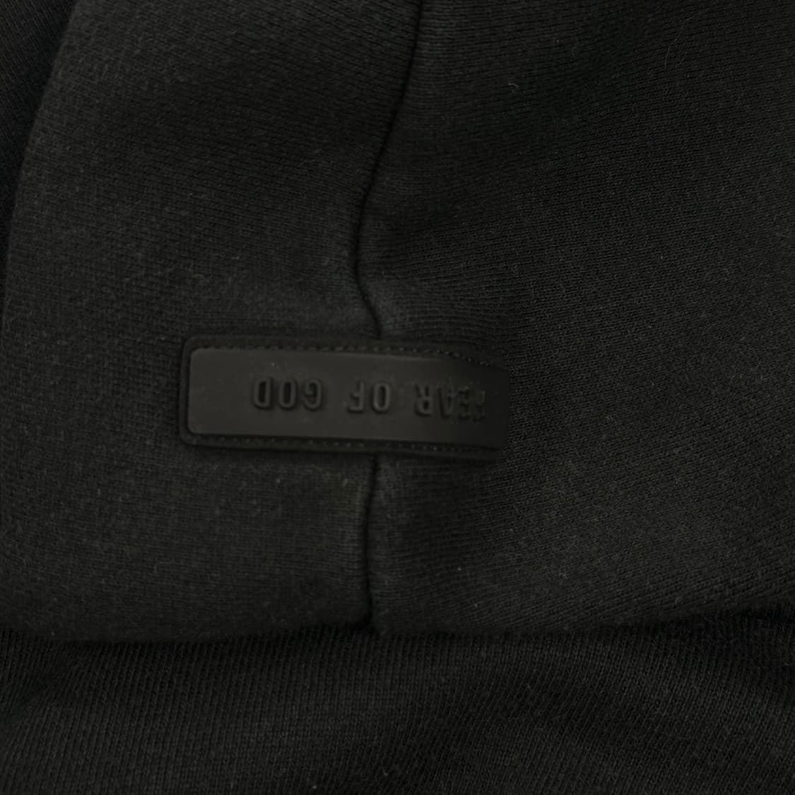 피오갓 에센셜 모크넥 오버핏 후드티 블랙 M 상품이미지3