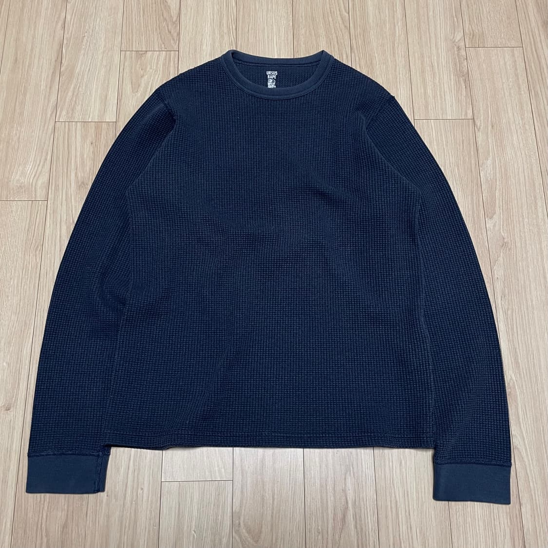 베이프 와플 써멀 긴팔티 네이비 상품이미지1