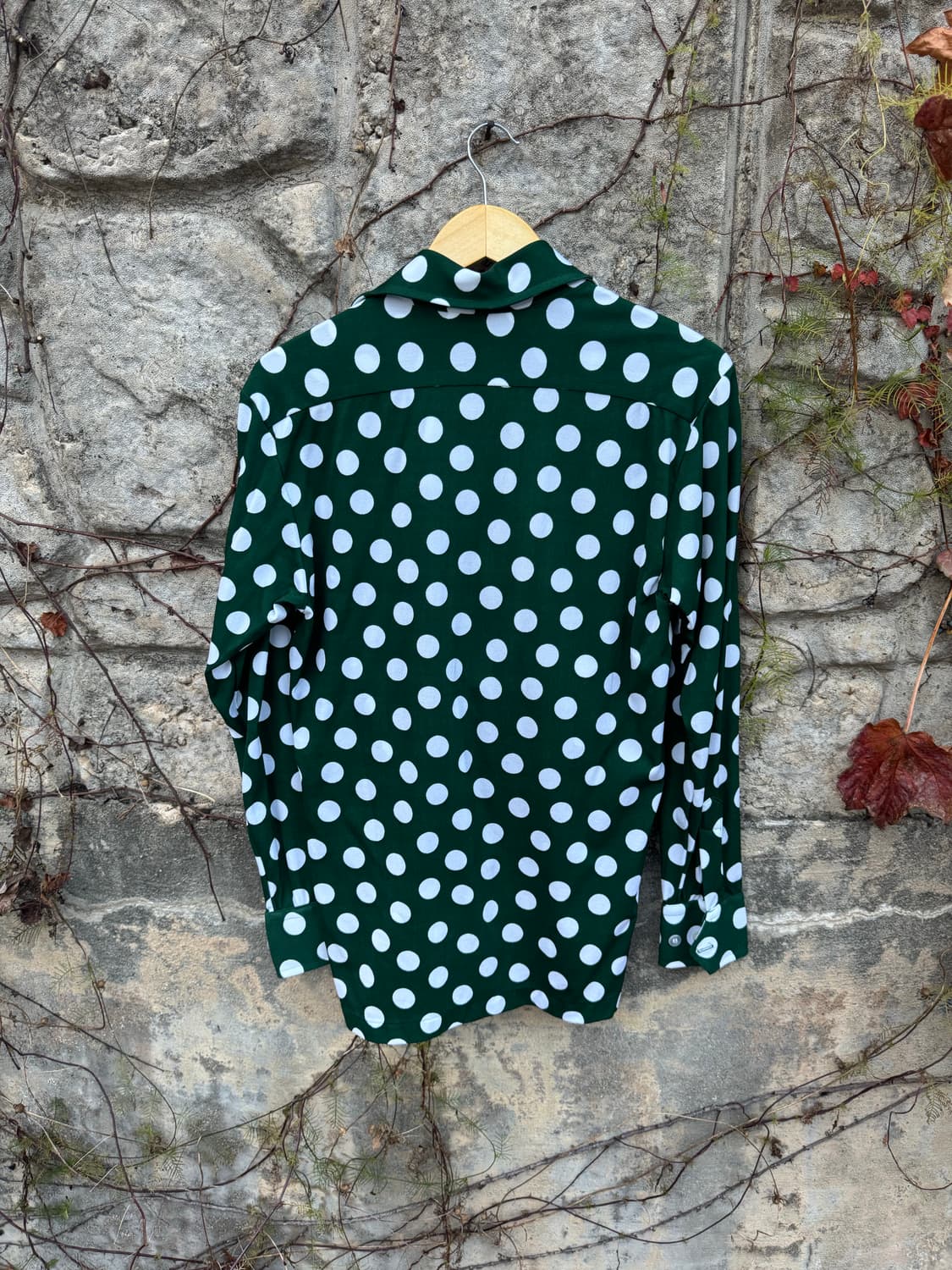일본 빈티지 도트 무늬 나일론 셔츠 M 상품이미지2
