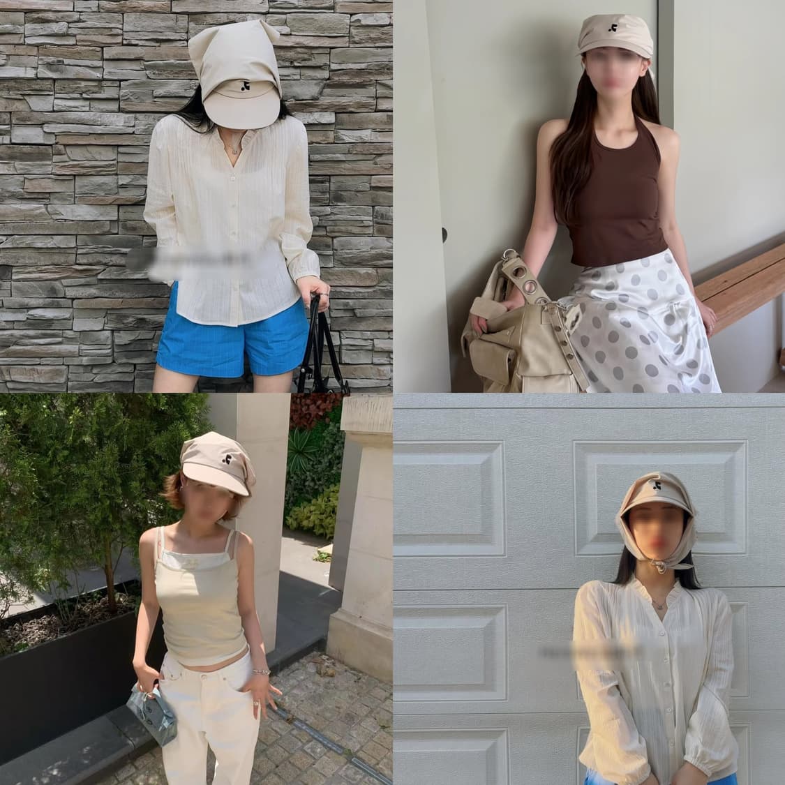 베이지 귀요미 레스트앤레크레이션 스카프캡 볼캡 모자  상품이미지2