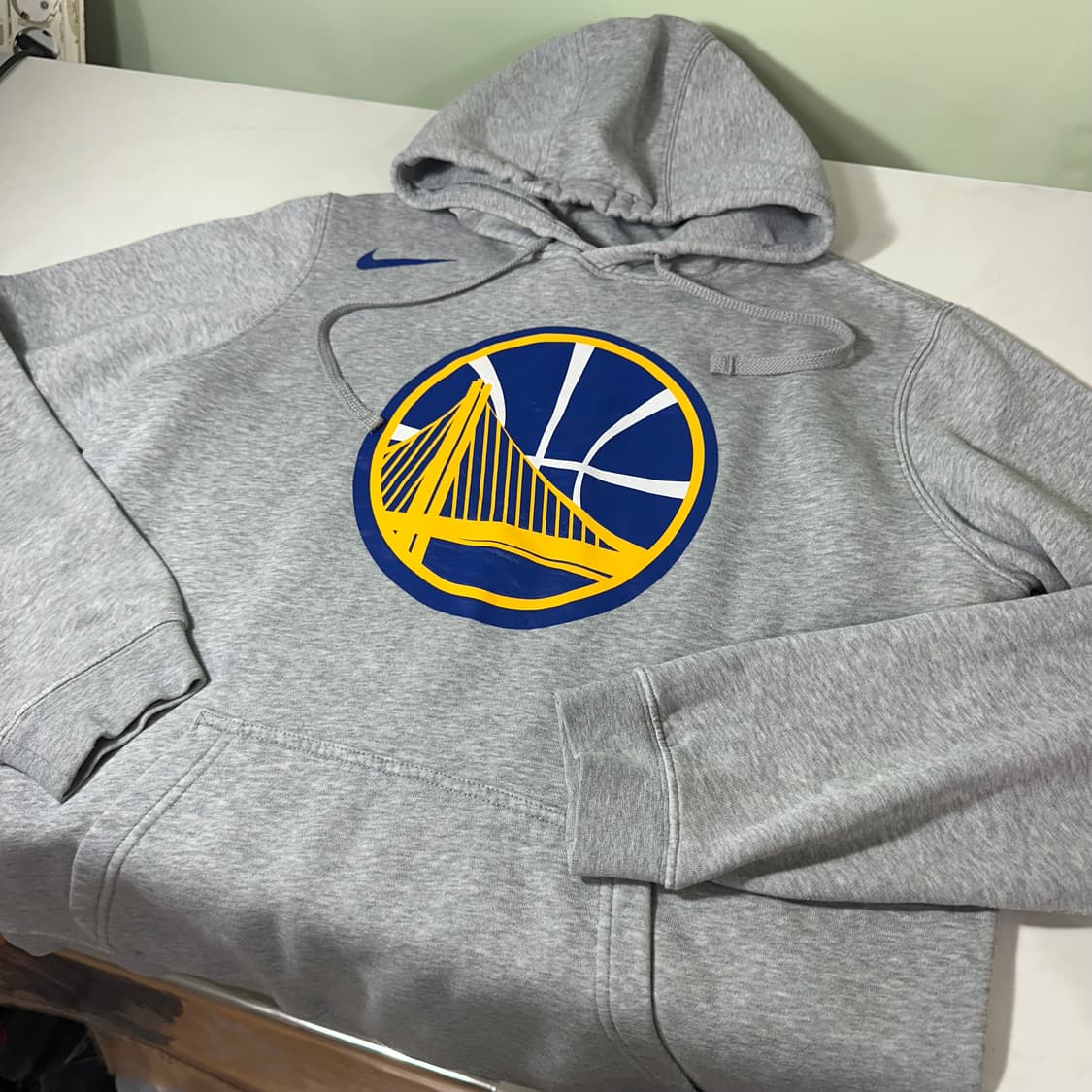 L 나이키 NBA 그레이 골든스테이트 코튼 후드티 상품이미지2