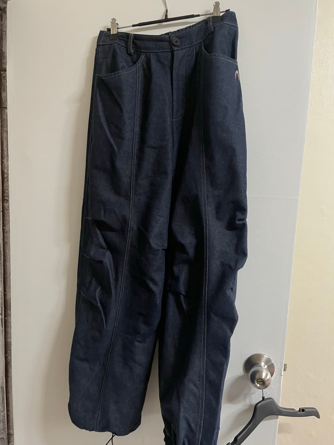 아캄 98 프린트 니 핀턱 데님 팬츠 상품이미지2