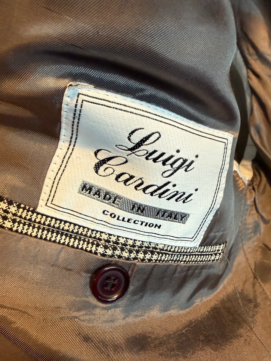 루이지 카르디니 실크 울 글렌체크 블레이저 블랙 50 상품이미지7