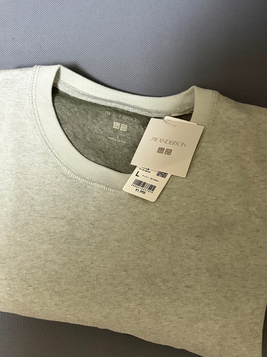 유니클로 바이컬러 티셔츠 내추럴 상품이미지1