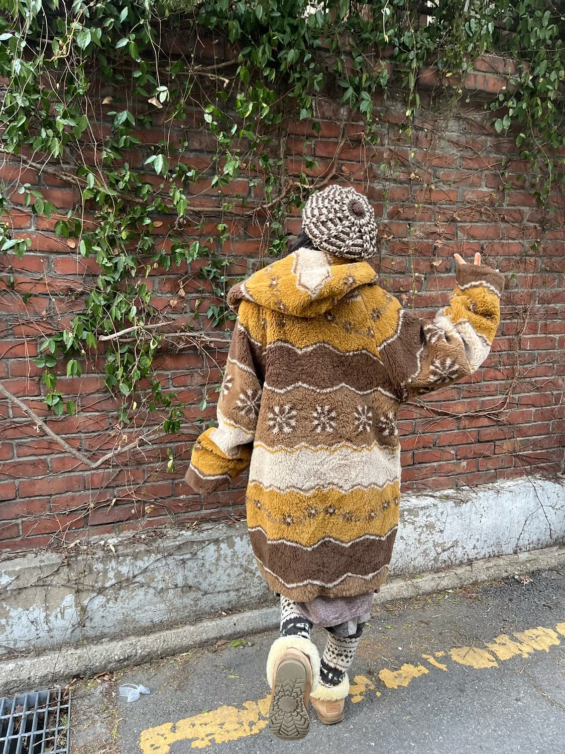 겨울 히피 에코 퍼 코트 상품이미지9