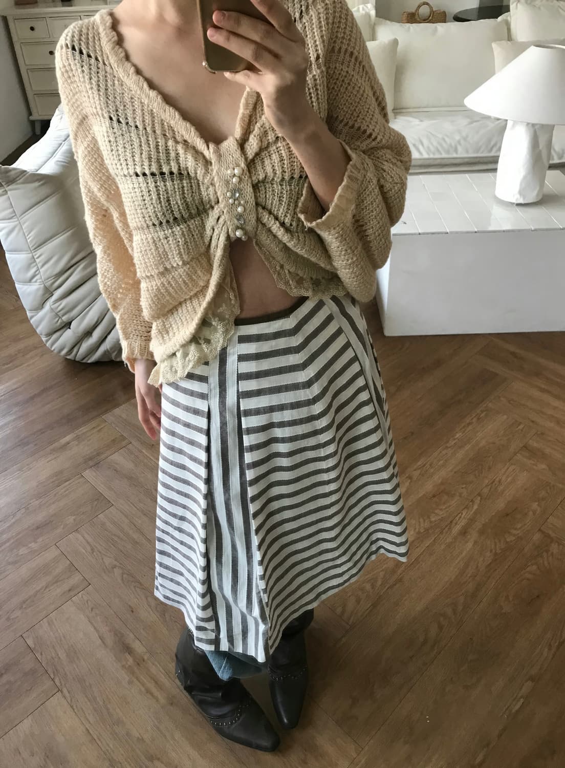 vintage stripe pattern skirt 상품이미지9