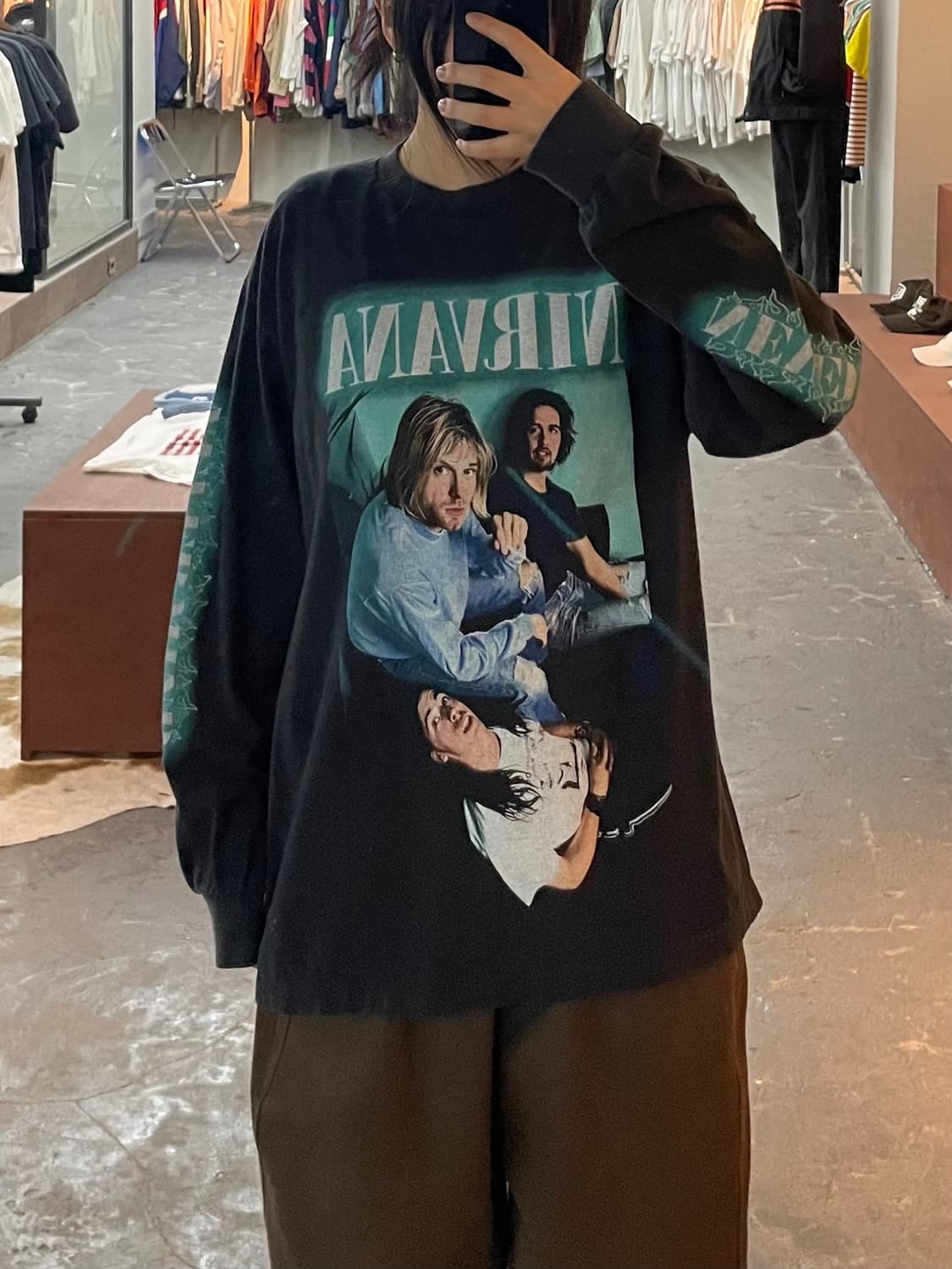 빈티지 너바나 밴드 프린팅 롱슬리브 H2532 상품이미지1