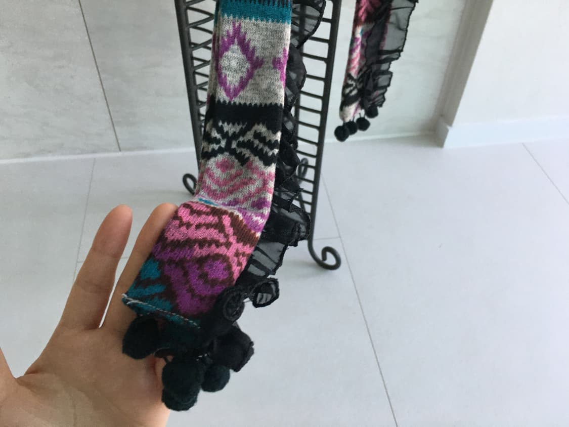 ethnic knit ruffle scarf 상품이미지2