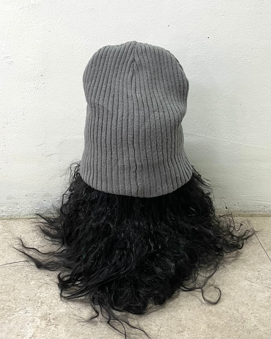 Grey Knit Big Beanie 상품이미지6