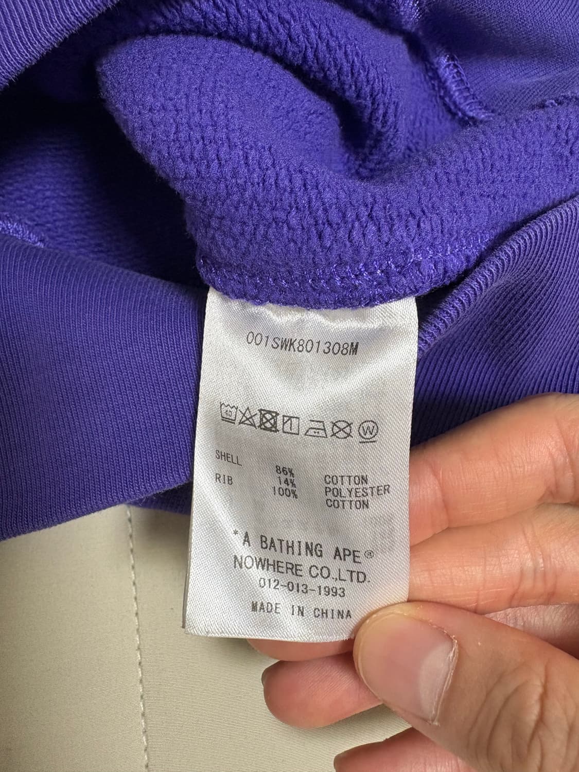 베이프 스웻셔츠 퍼플 상품이미지3