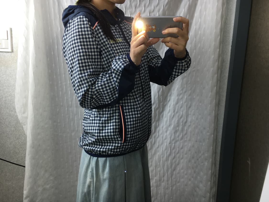 아디다스 네이비 체크 바람막이  상품이미지3