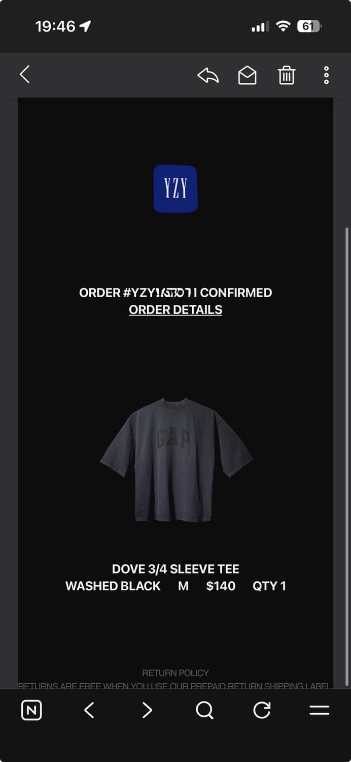 이지갭 발렌시아가 도브 3/4 슬리브 워시드블랙 M사이즈 판매합니다. 상품이미지2