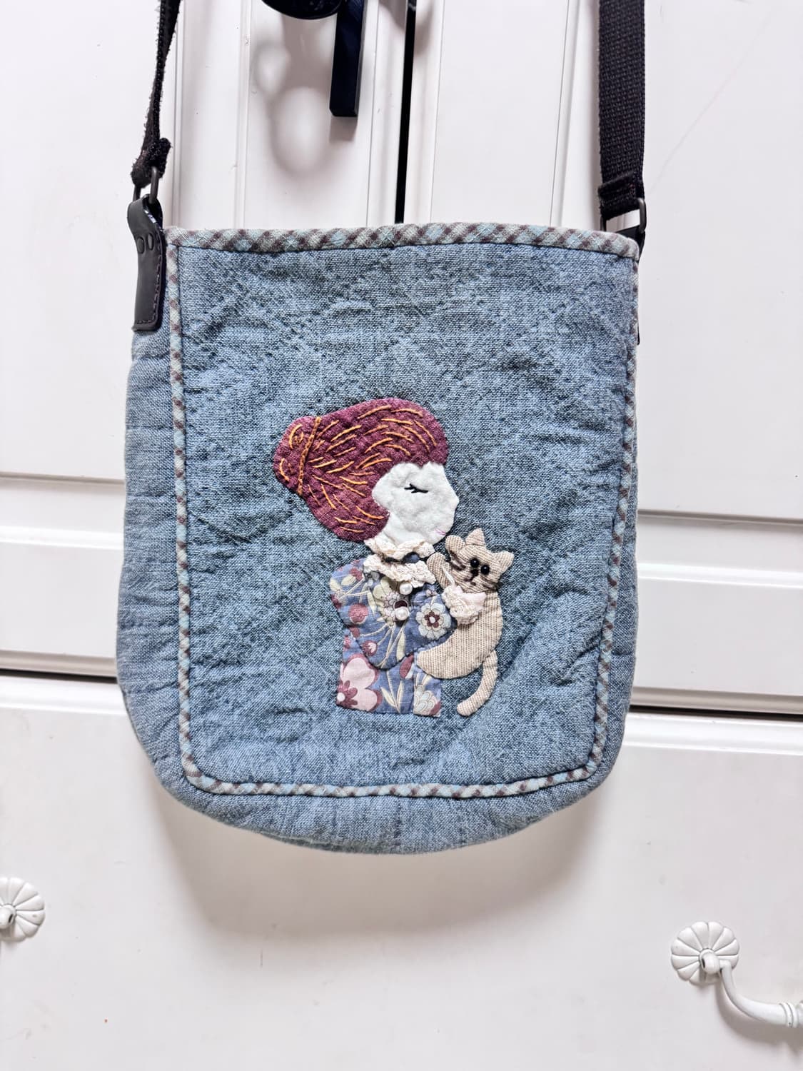 빈티지 모리걸 모리가방 핸드메이드 퀄트 자수 크로스백 숄더백 상품이미지1