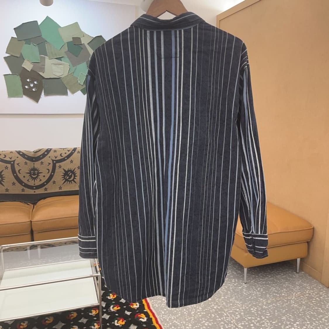 할리 데이비슨 올드스쿨 스트릿 페이즐리 스트라이프 셔츠 L C07886 상품이미지4