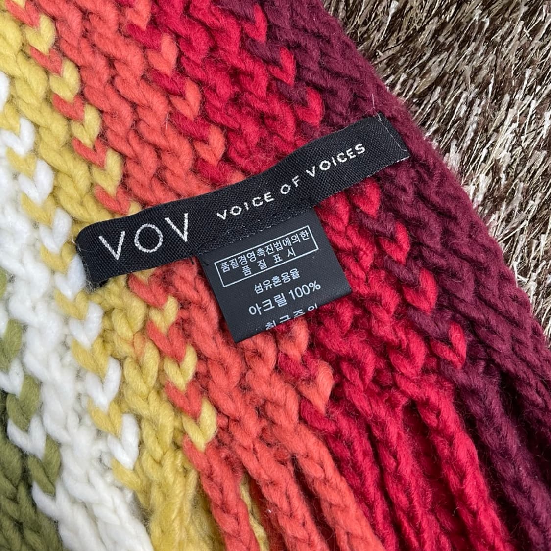 보브 VOV 멀티 스트라이프 니트 머플러 목도리 상품이미지2
