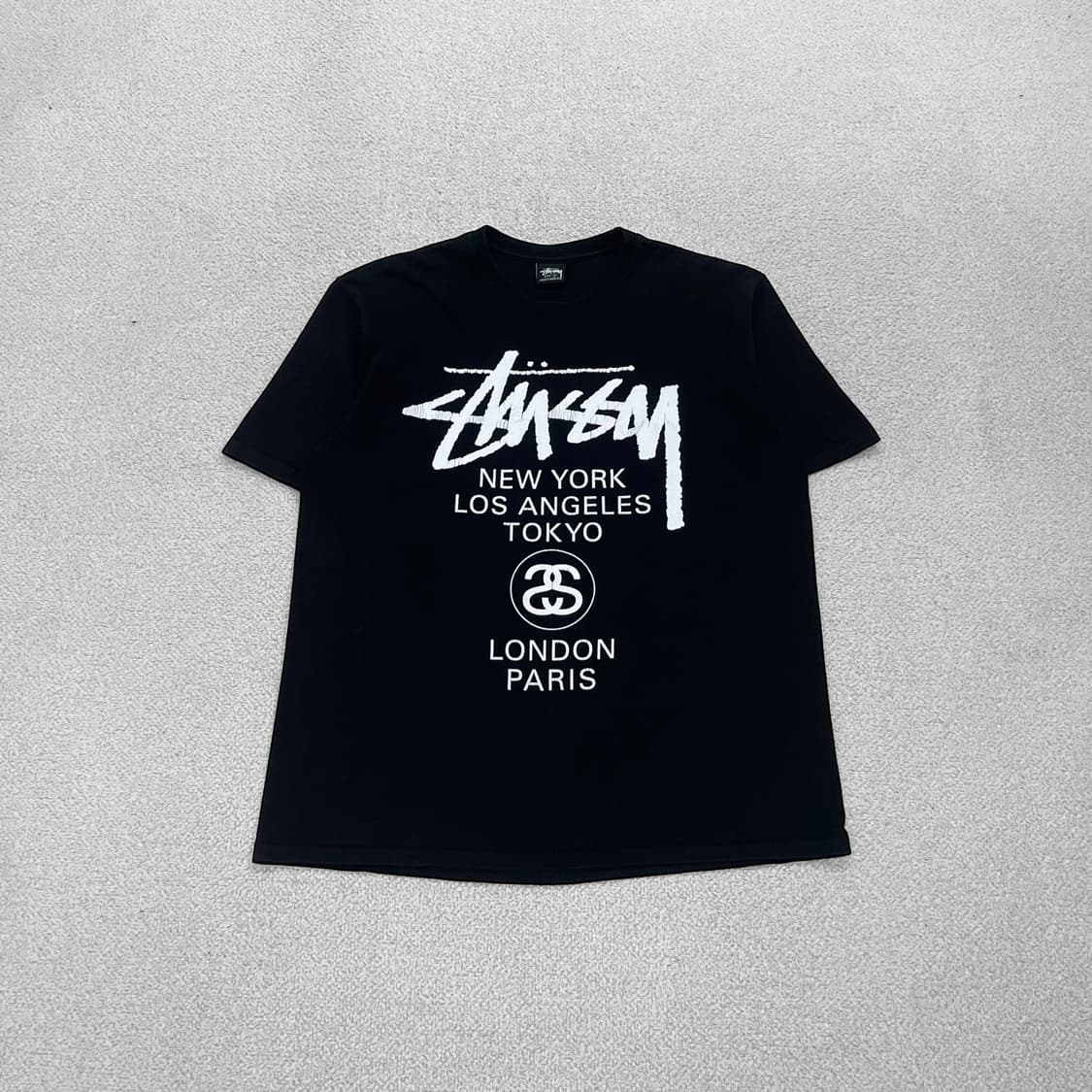 스투시 Stussy 월드투어 반팔 티셔츠 블랙 상품이미지1